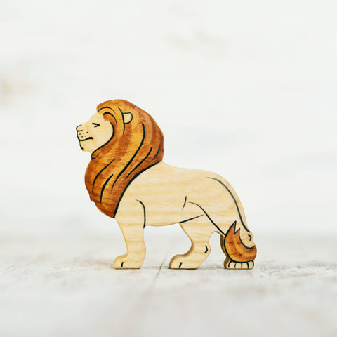 Wooden toy Lion figurine