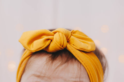 Mustard Knot Bow Headband