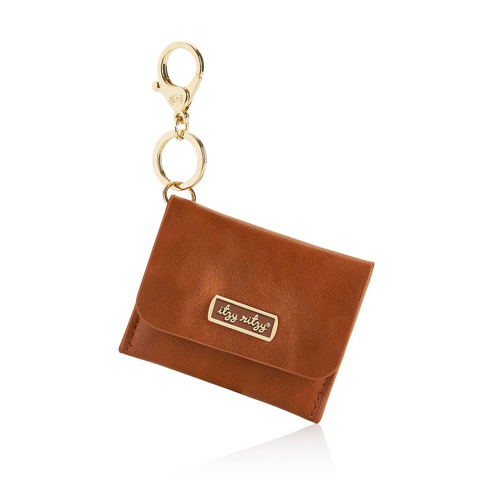 Cognac Itzy Mini Wallet™ Card Holder & Key Chain Charm