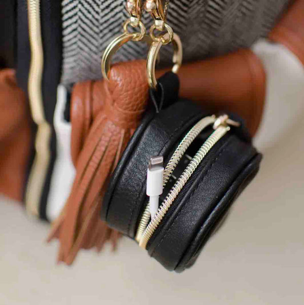 Black Diaper Bag Charm Pod Keychain (Black)