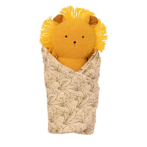 Lion Rattle + Burp Cloth