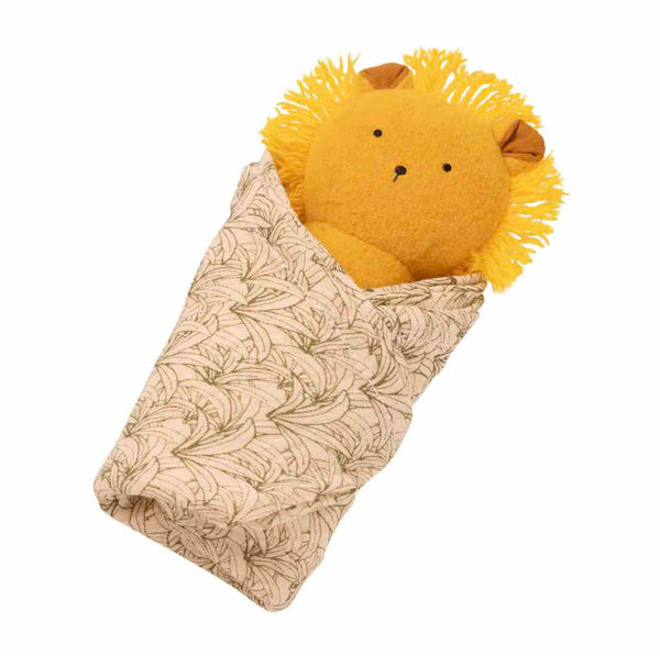 Lion Rattle + Burp Cloth