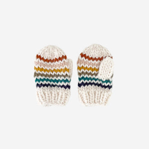 Rainbow Stripe Mittens, Retro | Hand Knit Kid Accessories