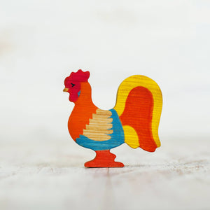 Wooden toy Rooster figurine