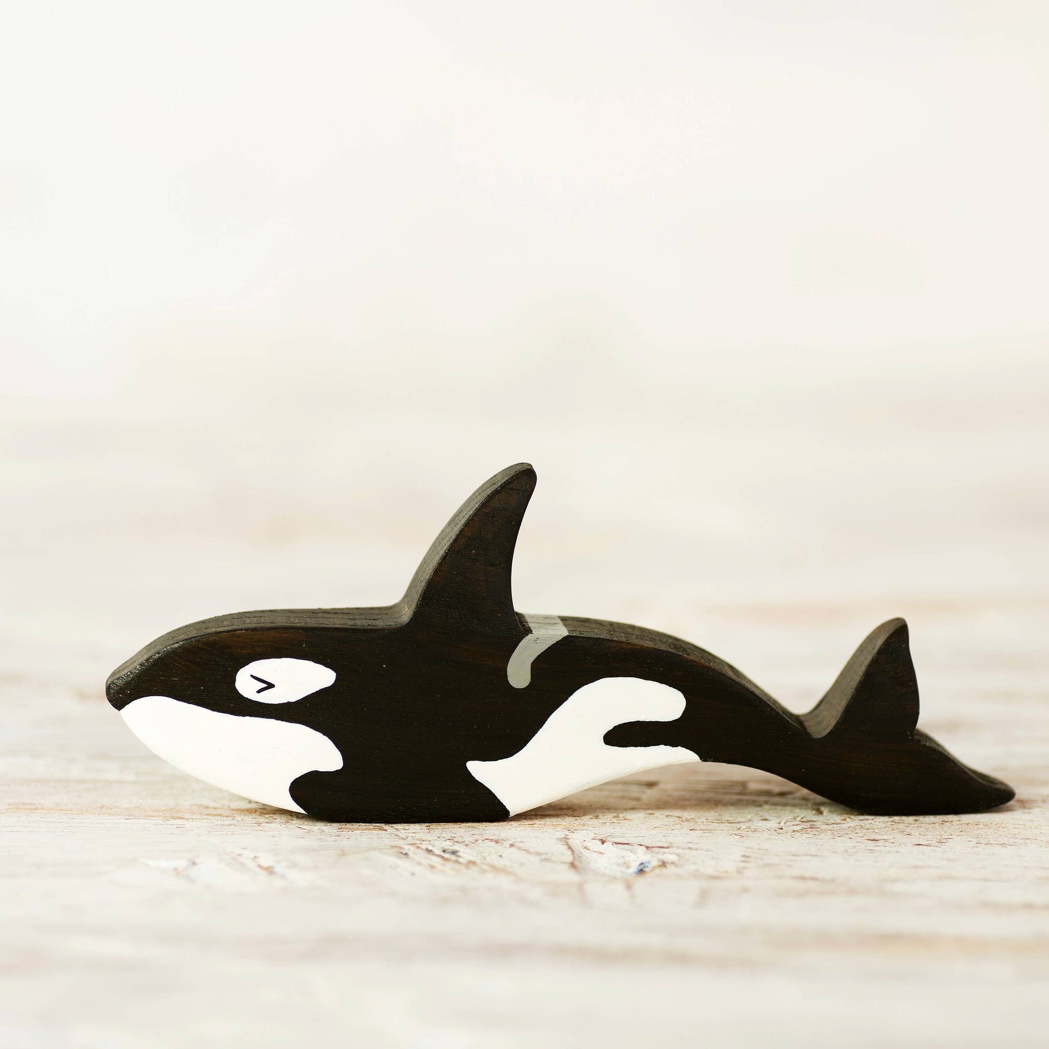 Wooden Orca figure Killer whale toy