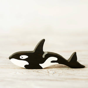 Wooden Orca figure Killer whale toy