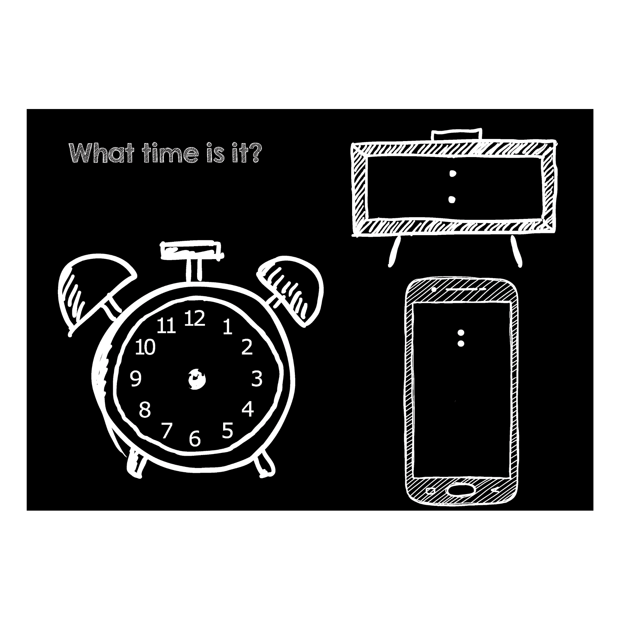 Chalkboard Placemat - "What time is it?"